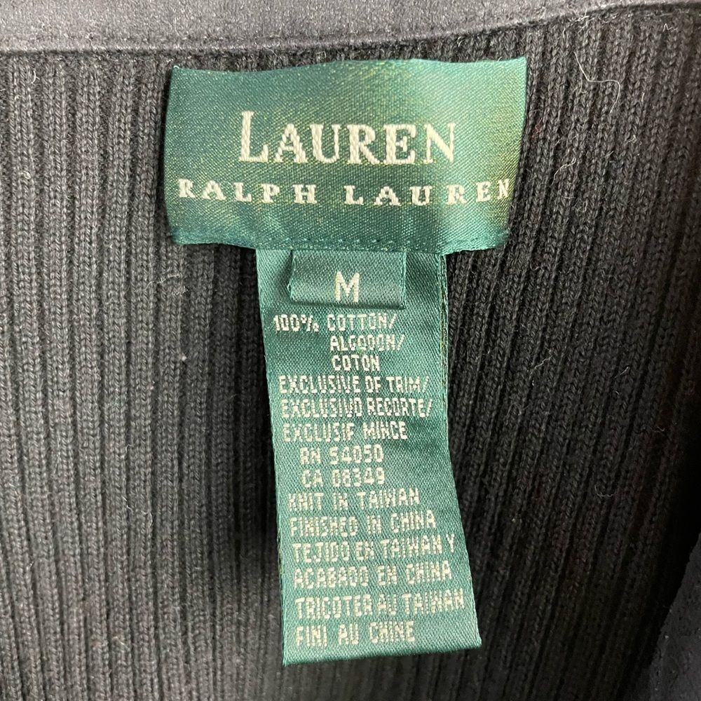 Lauren Ralph Lauren Lace Up V-Neck Collared Sweater Top Size M EUC - Picture 7 of 7